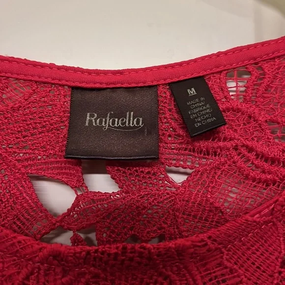 ❤️Rafaella Red Floral Lace Top - Picture 5 of 8